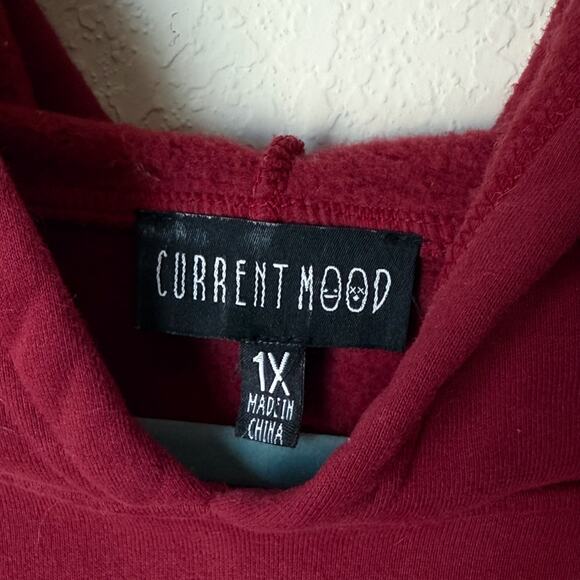 Dolls Kill Current Mood Hellions Hoodie 1X Wine Grunge Goth Rock Whimsygoth - Picture 4 of 9